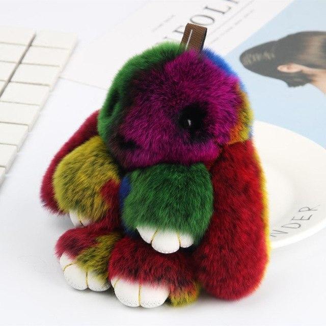 Cute Bunny POMPOM Keychain Fluffy Key Chains Pom Pom – Accessories Online in Pakistan | Hanaya