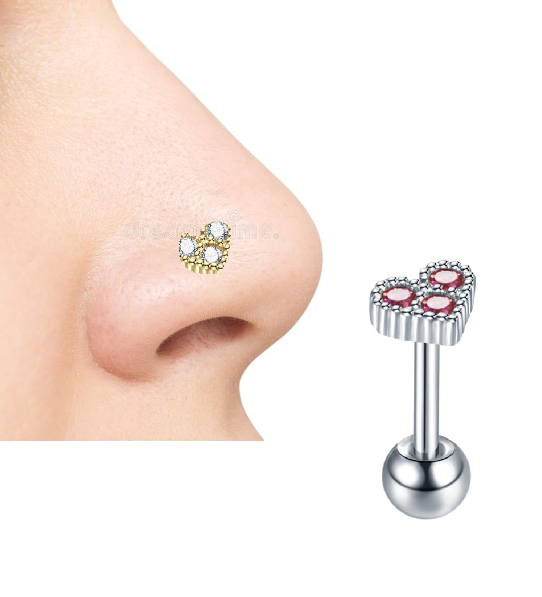 Helix nose hoop close-up – 316L steel cartilage jewelry Pakistan – Hanaya