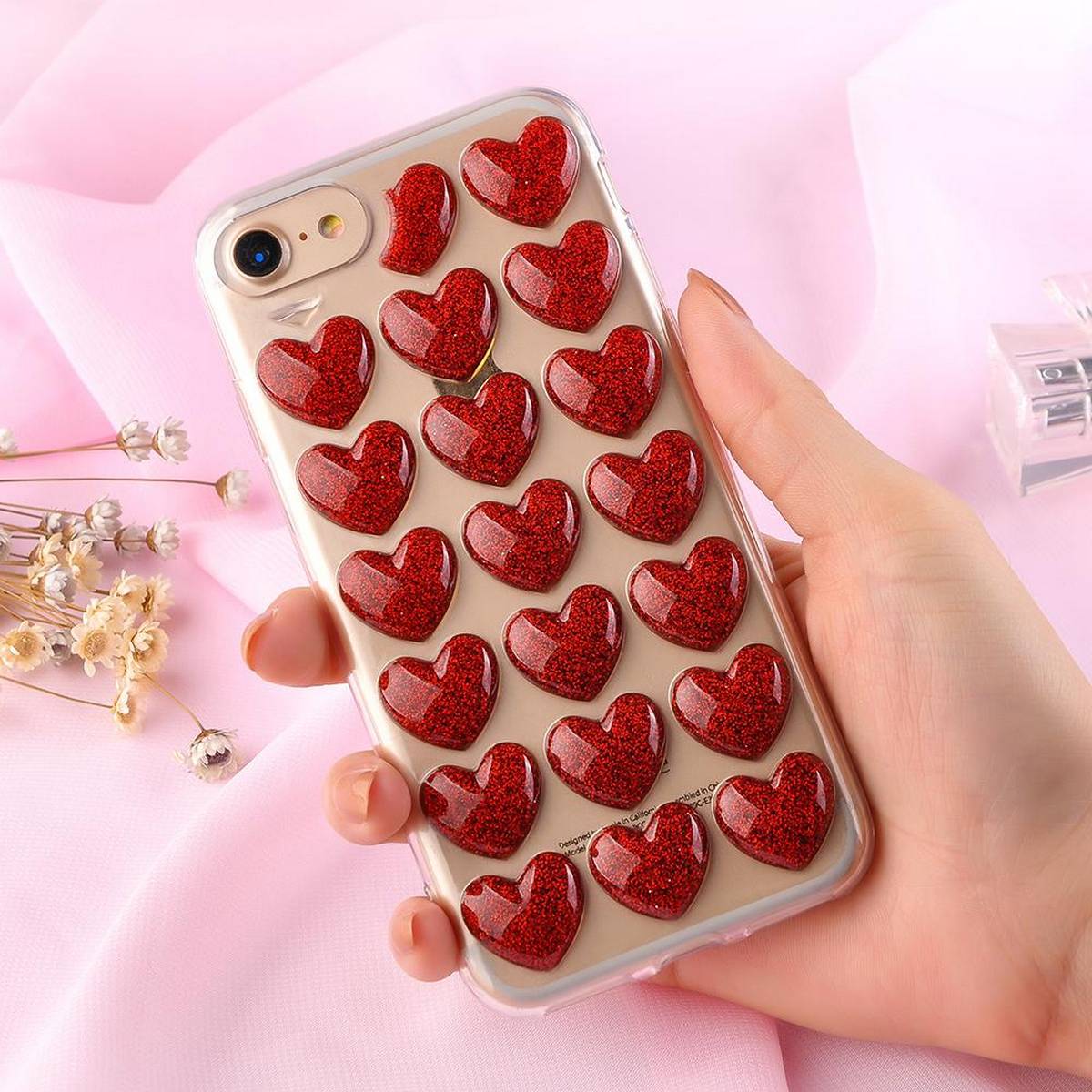 Trendy 3D Heart Soft Case Compatible for APPLE IPHONE X/XS – Accessories Online in Pakistan | Hanaya