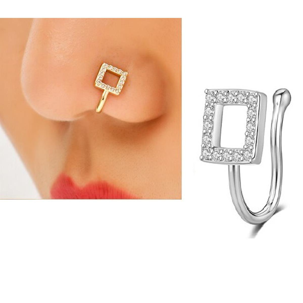 Non Piercing Nose Pin Clip On Heart Shaped Nostril Jewelry for Girls – Close Up – Nose Jewelry | Hanaya Pakistan