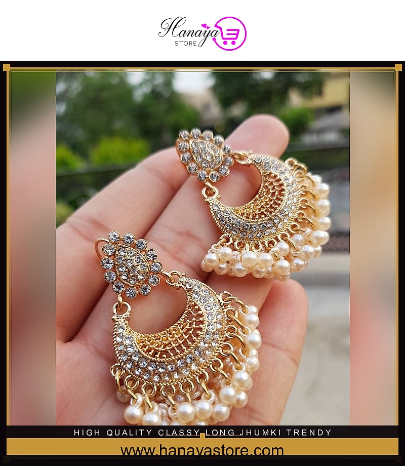 High Quality Classy Long Jhumki Trendy Earring – Accessories Online in Pakistan | Hanaya