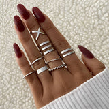 Trendy High Class 8 Pieces Ring Set For Girls Box Packing – Close Up – Accessories | Hanaya Pakistan