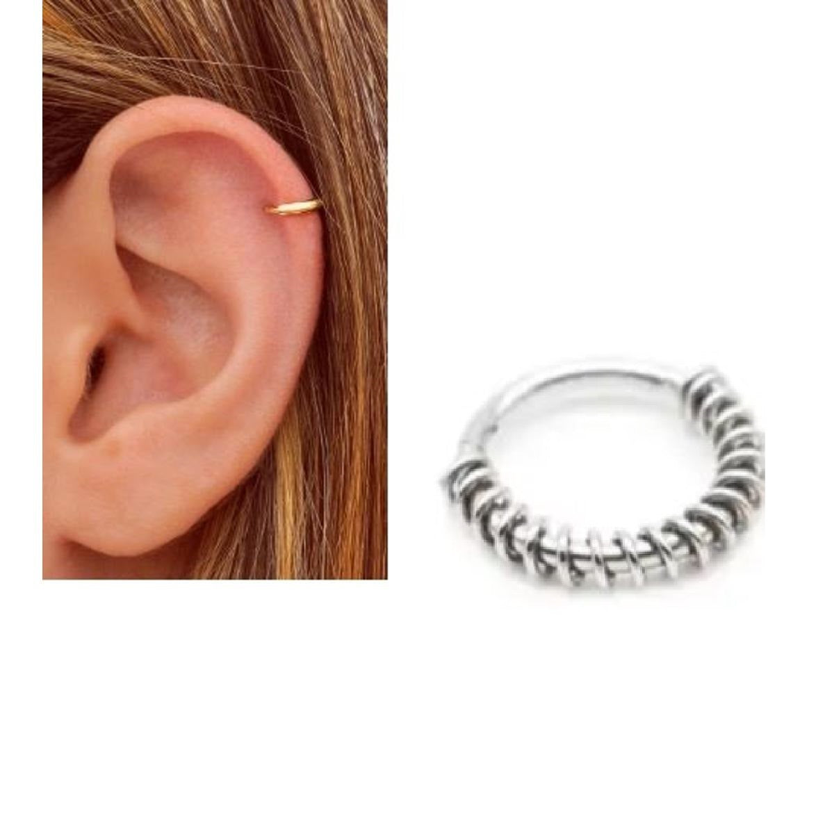 10mm helix spiral twisted cartilage earring – daith rook tragus piercing jewelry Pakistan – Hanaya Store