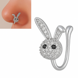 Non Piercing Elegant Nose Ring Adjustable Clip On Nose Pin with Sparkle Stone – Close Up – Nose Jewelry | Hanaya Pakistan