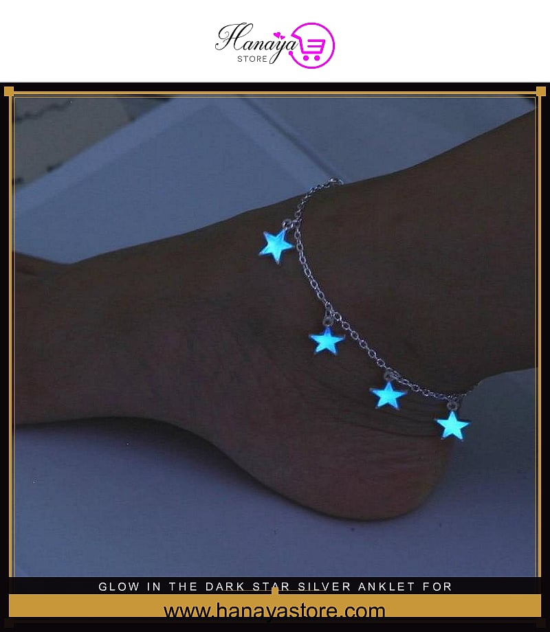 Glow in the dark Star Silver anklet for girls stylish anklet – anklet Online in Pakistan | Hanaya