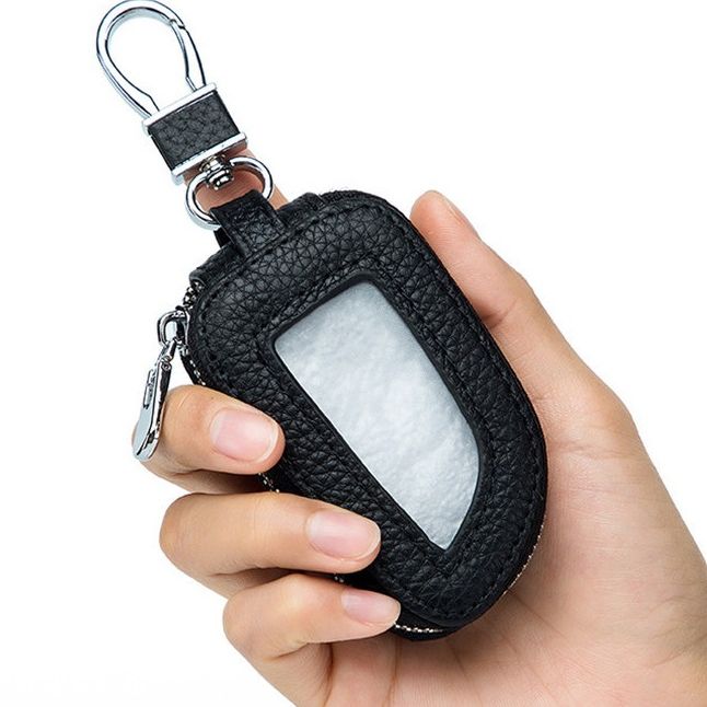 Hyundai Tucson / Elantra FOB Leather Key Case Car Key Holder Leather Vehicle Universal Remote Key FOB Smart Key Protector ...