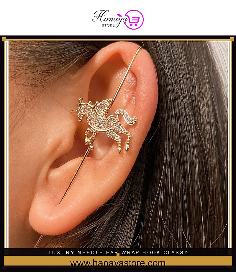 Luxury Needle Ear Wrap Hook Classy Royal Party Trendy Elegant Earrings – Earrings Online in Pakistan | Hanaya