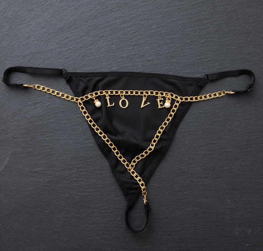 Adjustable High Premium One size Quality Pearl Panty G-STRING Panties Underwear Underpants Bikini Elastic Body Chain Lin