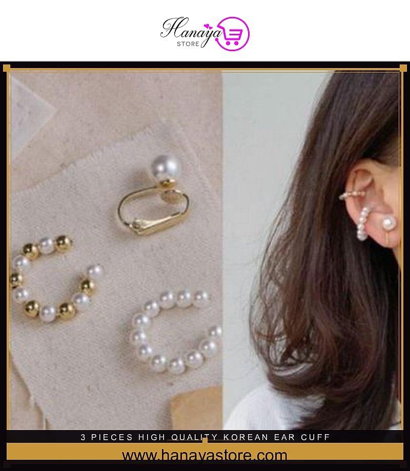 3 Pieces High Quality Korean Ear Cuff Fashionable Stylish – Earrings Online in Pakistan | Hanaya