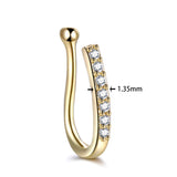 Non Piercing Clip On Thin Nose Pin Love Shaped Heart Elegant Nostril Body Jewelry – Image 2 of 2