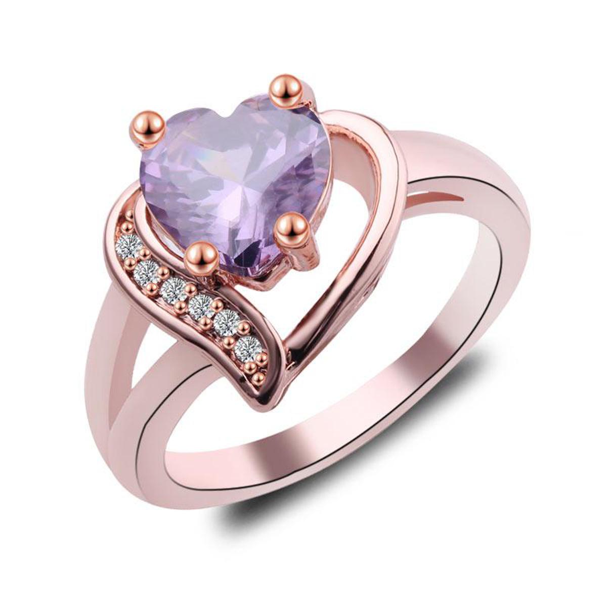 Trendy High Class Heart Styled Precious Gem CZ Ring For Women – Accessories Online in Pakistan | Hanaya