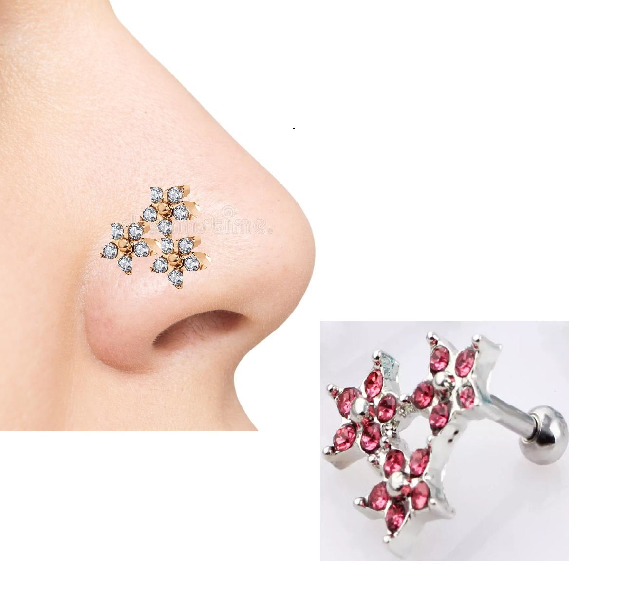 Trendy Helix Nose Ring 1pc Piercing Body Jewelry – Helix Tragus Daith Conch Body Piercing Jewelry Pakistan | Hanaya Store