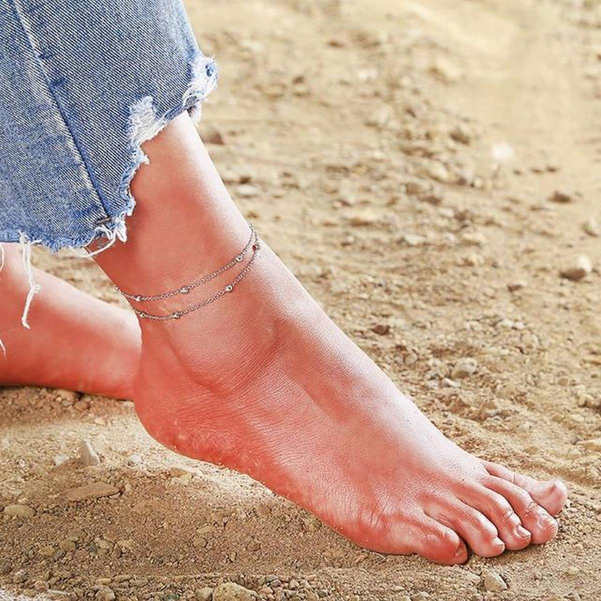 Double Layer Bridal Wedding Anklets Chain Charm Beads Leg Bracelet Anklet Foot Jewelry – Accessories Online in Pakistan | ...