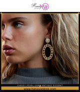 Classy Pearl & Chain Antique Elegant Stylish Earrings – Earrings Online in Pakistan | Hanaya