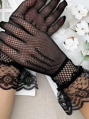 Fishnet Lace Hollow Elasticity Hand Gloves Fashionable Women Gloves Stylish Women's Gloves Fishnet, Lace, Fingerless & Mor...