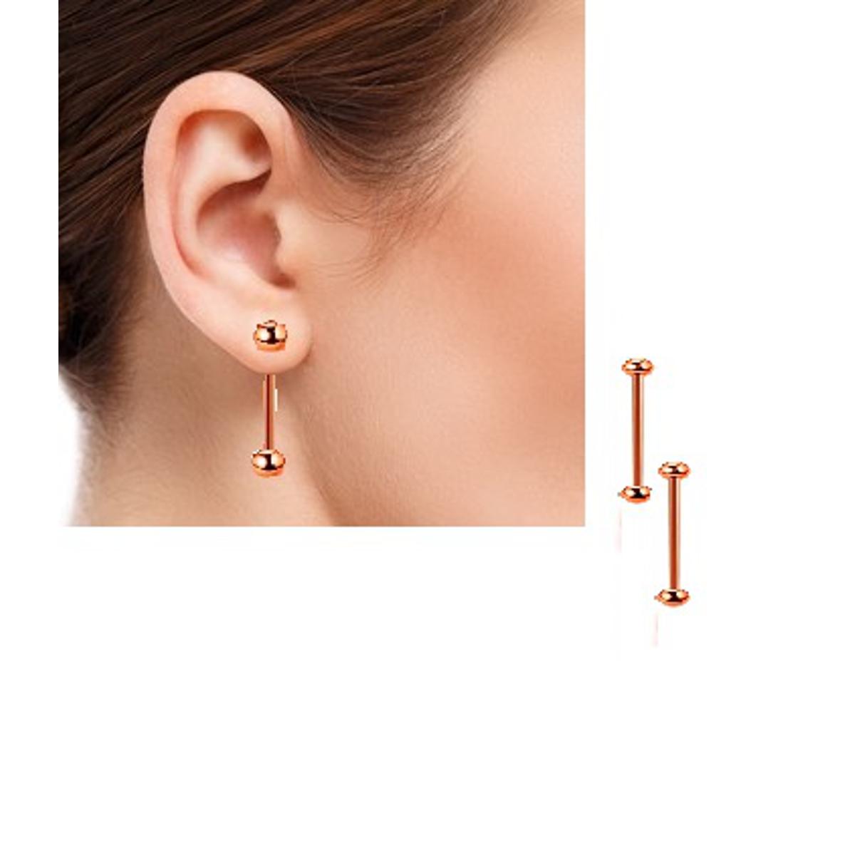 Classy 10MM Small Thick 1.6MM Front Back Trendy Elegant Earrings Pair – Lifestyle – Buy Earrings Pakistan | Hanaya