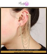 Pair Right & Left Trendy Ear Cuff Tassel Chain Earring For Girls – Accessories Online in Pakistan | Hanaya