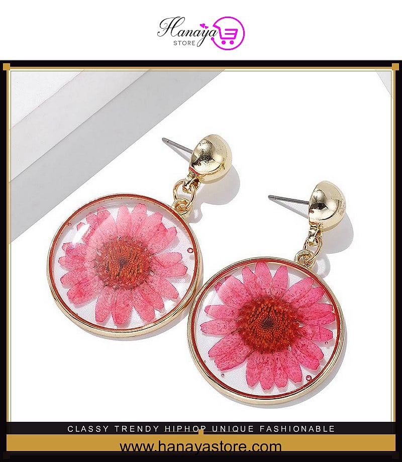 Classy Trendy HipHop Unique Fashionable Flower Inside Transparent Plastic Drop Earring – Earrings Online in Pakistan | Hanaya