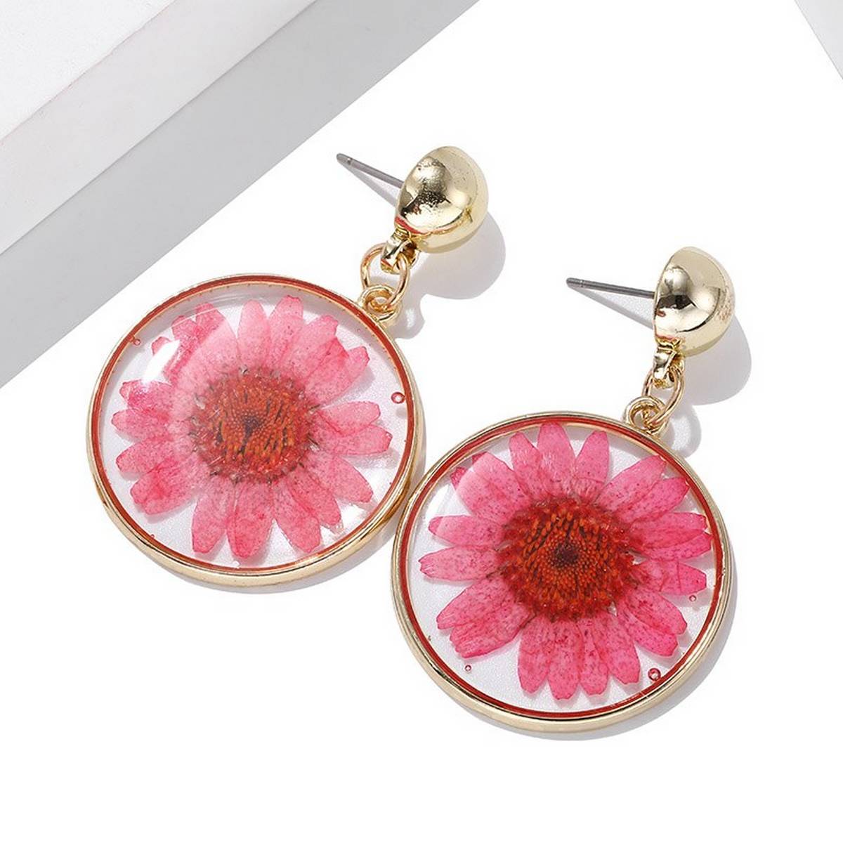 Classy Trendy HipHop Unique Fashionable Flower Inside Transparent Plastic Drop Earring – Earrings Online in Pakistan | Hanaya