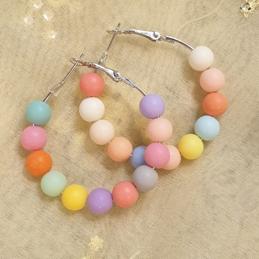 Hoop Classy Multi Balls Earring - Bubble Wrapped – View 9 – Accessories | Hanaya Pakistan