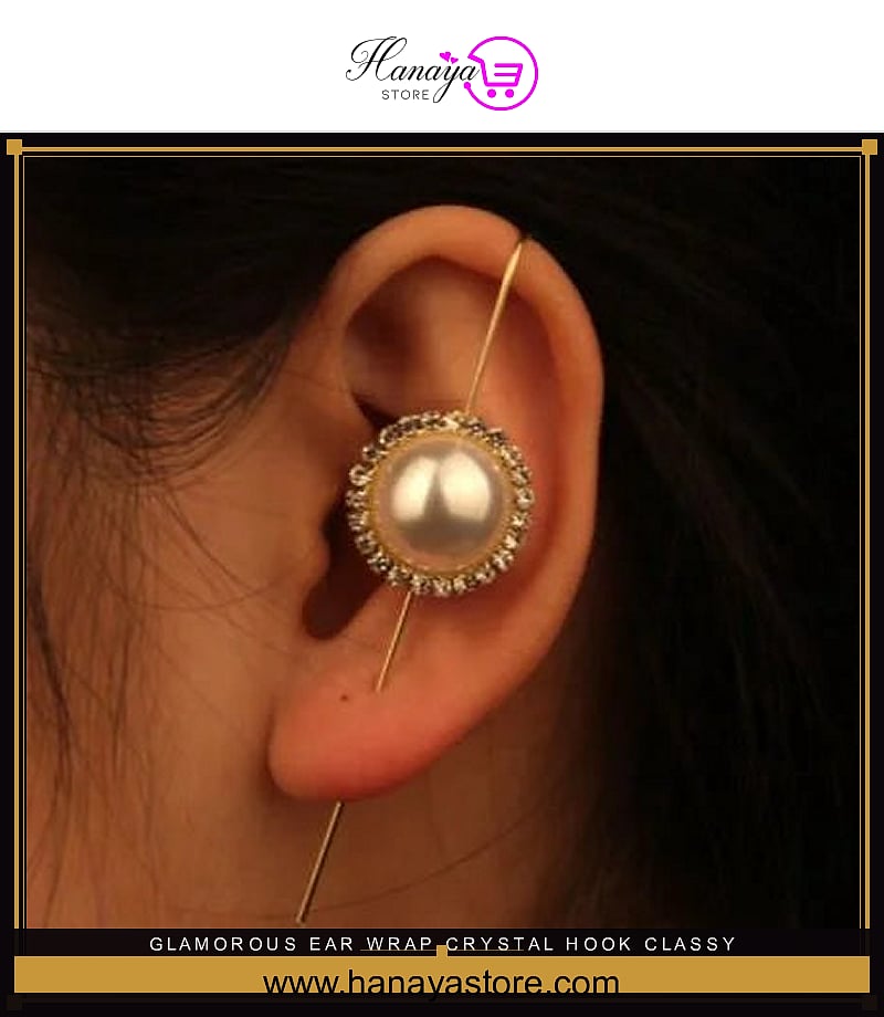 Glamorous Ear Wrap Crystal Hook Classy Royal Party Trendy Earrings – Earrings Online in Pakistan | Hanaya