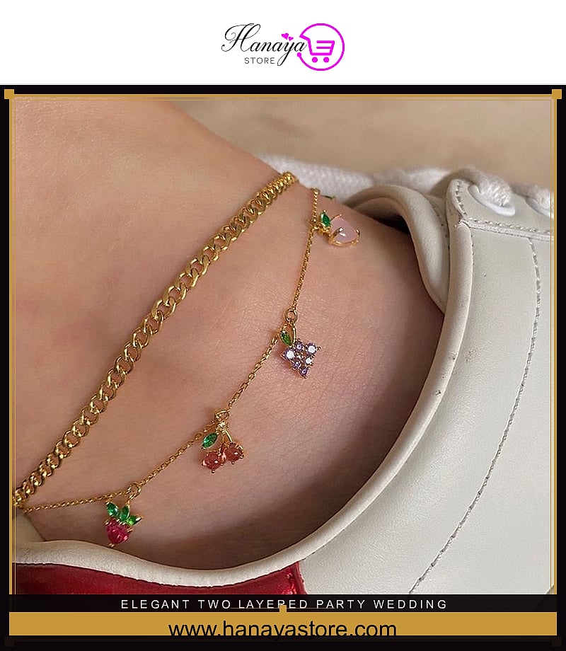 Elegant Two Layered Party Wedding Fashion anklet for girls stylish anklet for girls stylish korean fashion fashion jewellery shop jewelry fine jewelry anklet jewellery collection jewellery fashion jewelry fashion accessory fashion Set