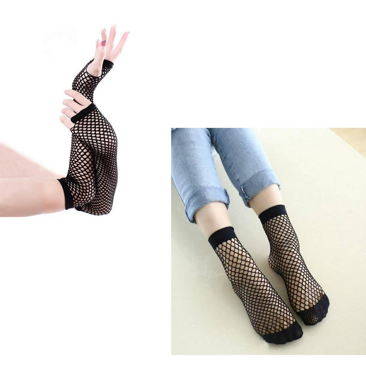 Gloves and Socks Pack Breathable Fishnet for Women – Accessories Online in Pakistan | Hanaya