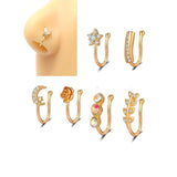 6pcs Non Piercing Nose Pin Set Adjustable Nostril Jewelry – Nose Jewelry Online in Pakistan | Hanaya
