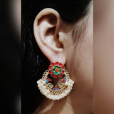 High Quality Flower Shaped Classy Royal Party Wedding Trendy Earring – Close Up – Accessories | Hanaya Pakistan