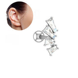 ROOK 1 Piece Cartilage TRAGUS SNUG LOBE HELIX DAITH Helix ORBITAL Stud Crystal Tragus Ear Piercing Plug Earring – Close Up...