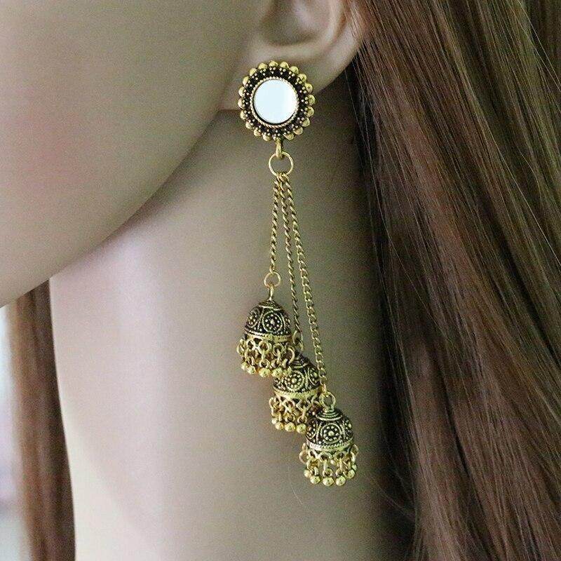 Latest Antique Trendy Super Light Weight Hyderabadi Style Earring Three Layered Classy Look Fashionable – Earrings Online ...