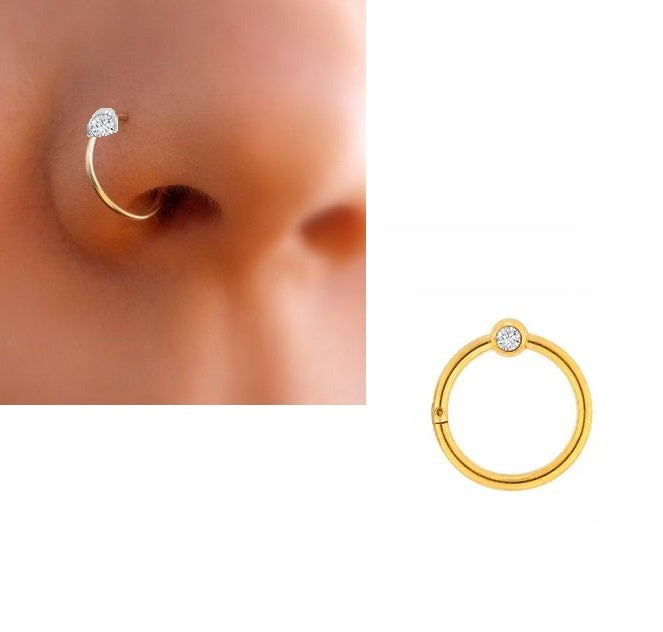 10mm Seamless Hinged Segment Ring – 1piece Long Helix Nose Piercing Jewelry – Nose Jewelry Online in Pakistan | Hanaya