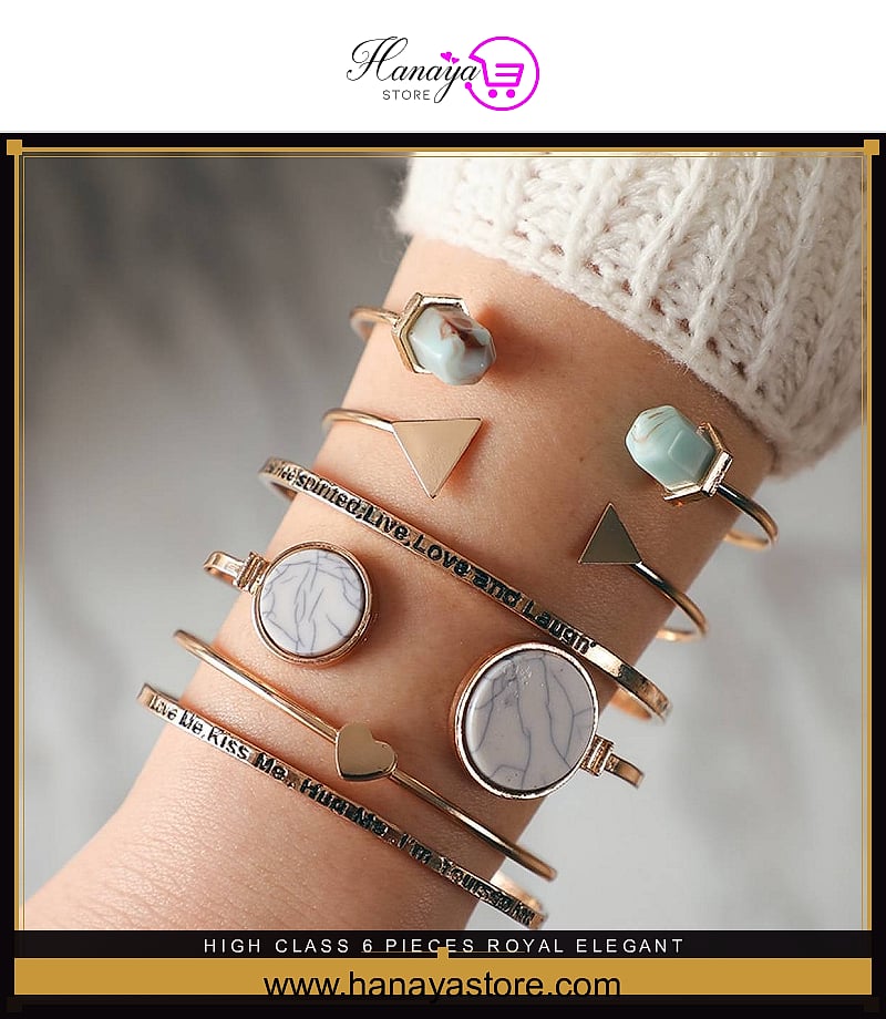 High Class 6 Pieces Royal Elegant Princess Charm Bracelet For Girls – Accessories Online in Pakistan | Hanaya