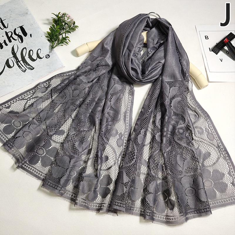 Hollow Out Flower Lace Hijab Scarf Shawl Hair Head Scarf Wrap – Close Up – Accessories | Hanaya Pakistan