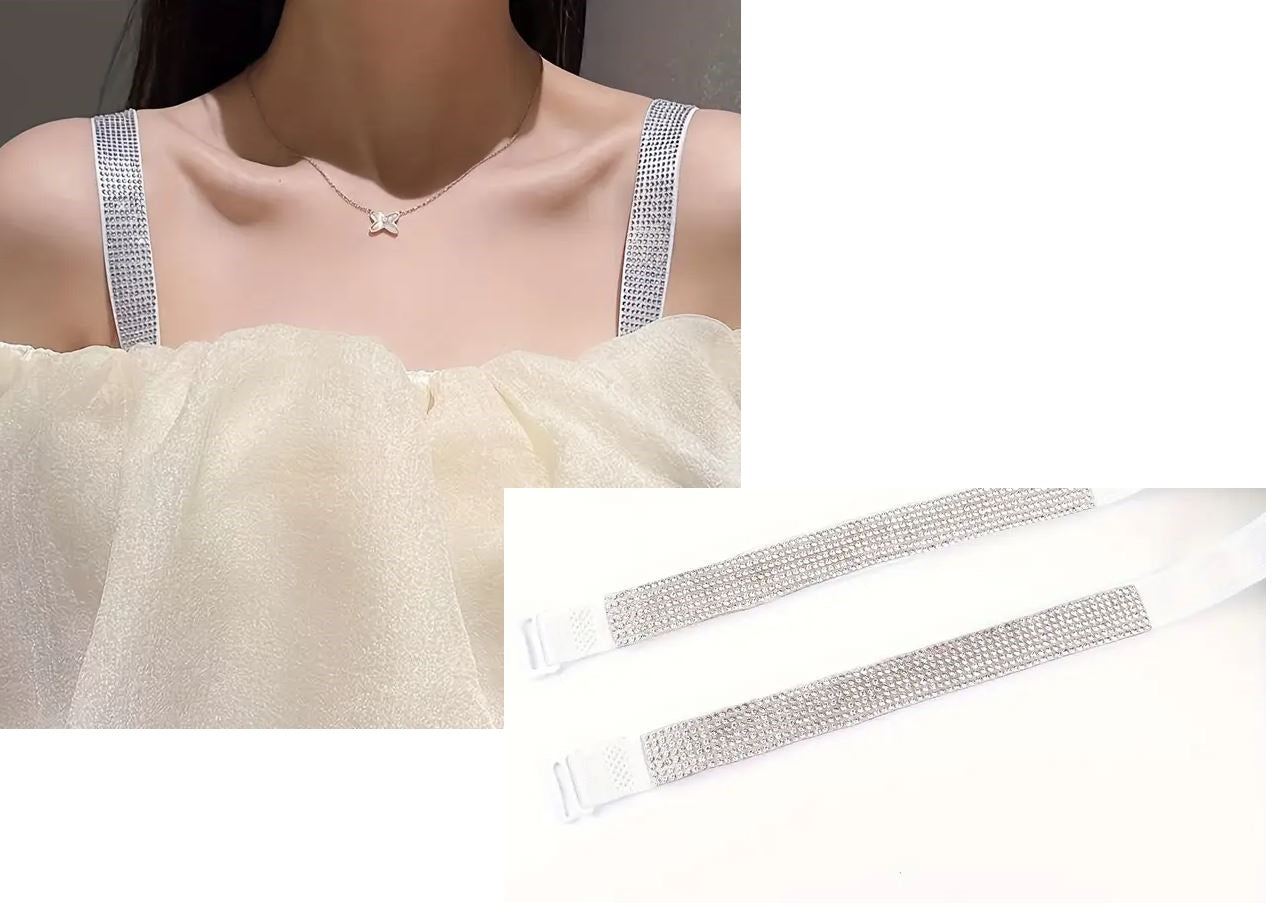 1 PAIR Adjustable Bra Strap Women Bra Shoulder Strap Elastic Anti Slip Adjustable Strap Detachable Ladies Bra Accessory – ...