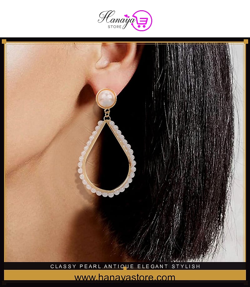 Classy Pearl Antique Elegant Stylish Earrings for Party – Earrings Online in Pakistan | Hanaya