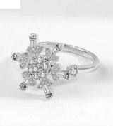 ROTATABLE Adjustable Silver Zircon Flower Ring for Women Anti Anxiety Rings– One Size Fashion Jewelry for Party, Wedding, Gift & Daily Wear – Anguthi Challa Adjustable Ring for Girls Pakistan | Hanaya Store