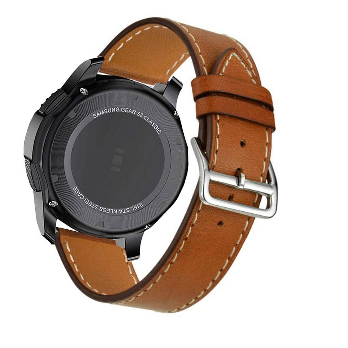 Faux Leather Compatible for Samsung Gear S3 22mm watch band Men Bracelet Strap – Accessories Online in Pakistan | Hanaya