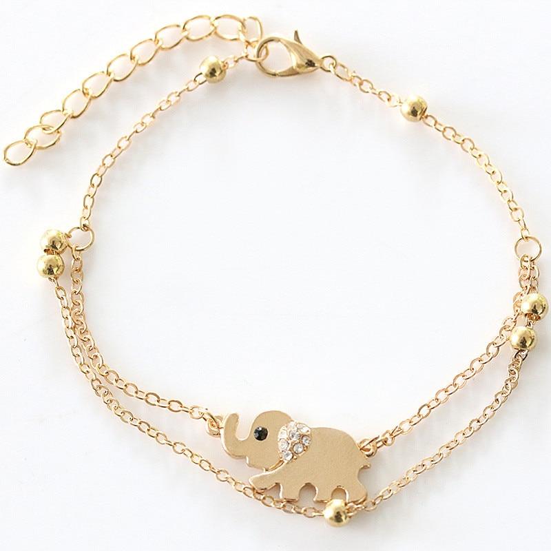 Trendy Golden Elephanto Exquisite Classic Crystal Charm – bracelet Online in Pakistan | Hanaya