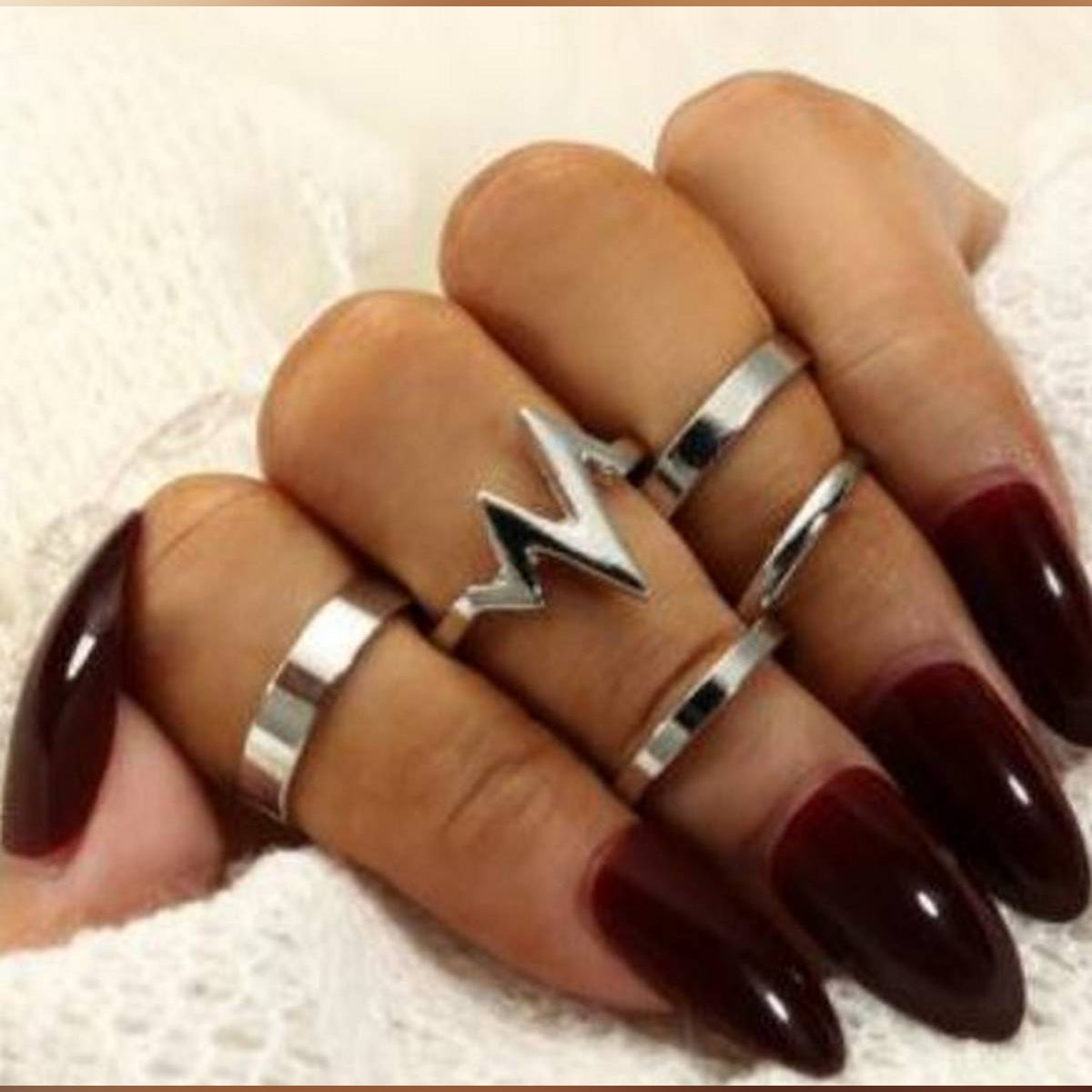 DISCOUNTED PRICE Pack of 5 Fashion Trendy Classy Golden Rings – Accessories Online in Pakistan | Hanaya