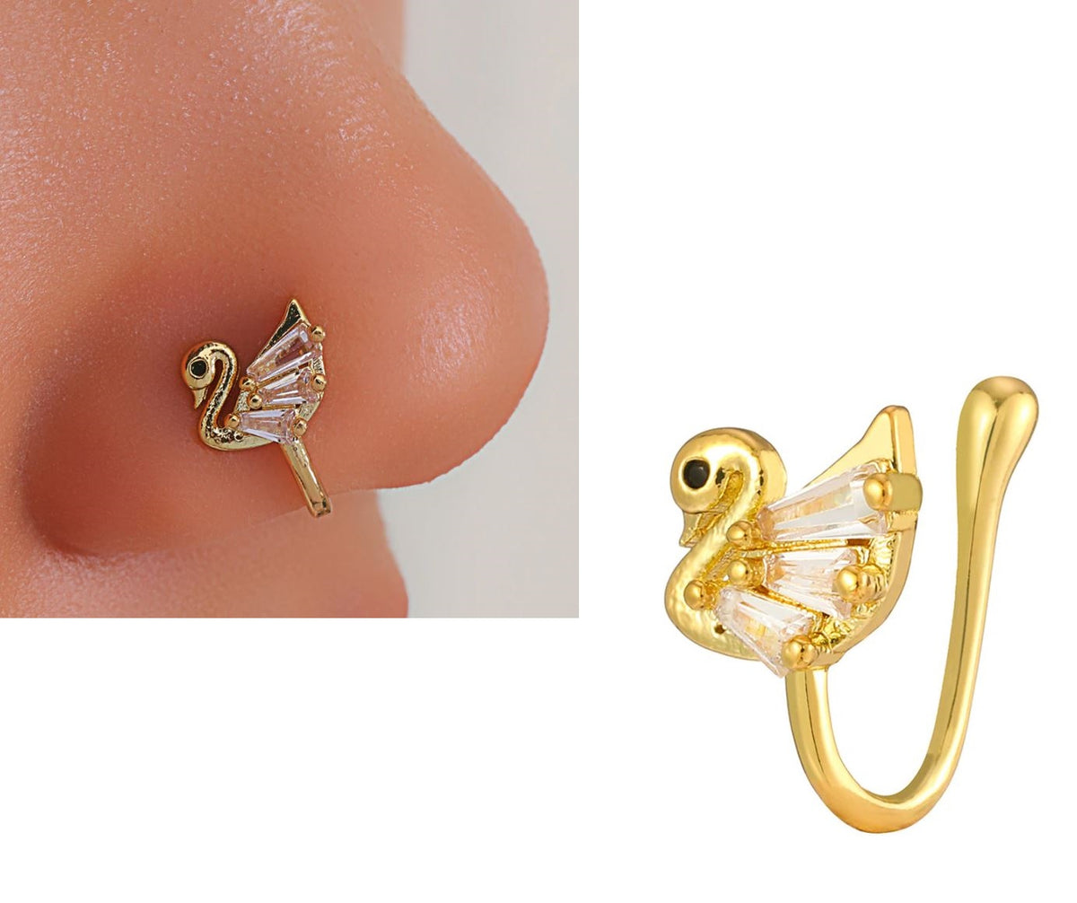 Non Piercing Adjustable Clip On Nose Stud Elegant Nostril Jewelry for Women – Nose Jewelry Online in Pakistan | Hanaya