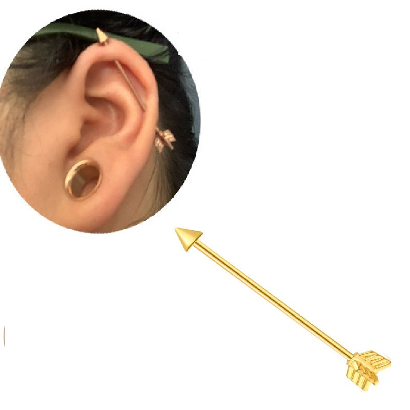 Industrial Cartilage Steel 38mm Ear Plug 14G (1.6mm) Piercing Ear Jewelry