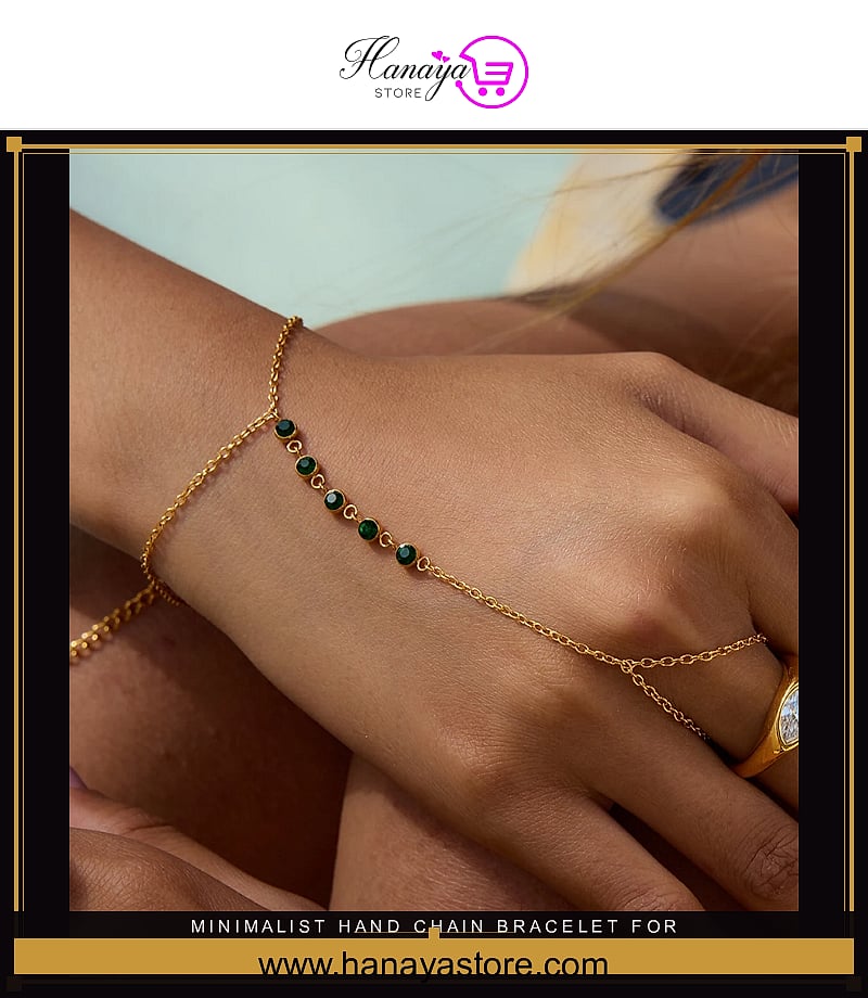 Minimalist Hand Chain Bracelet for Women – Elegant Wedding Jewelry Set