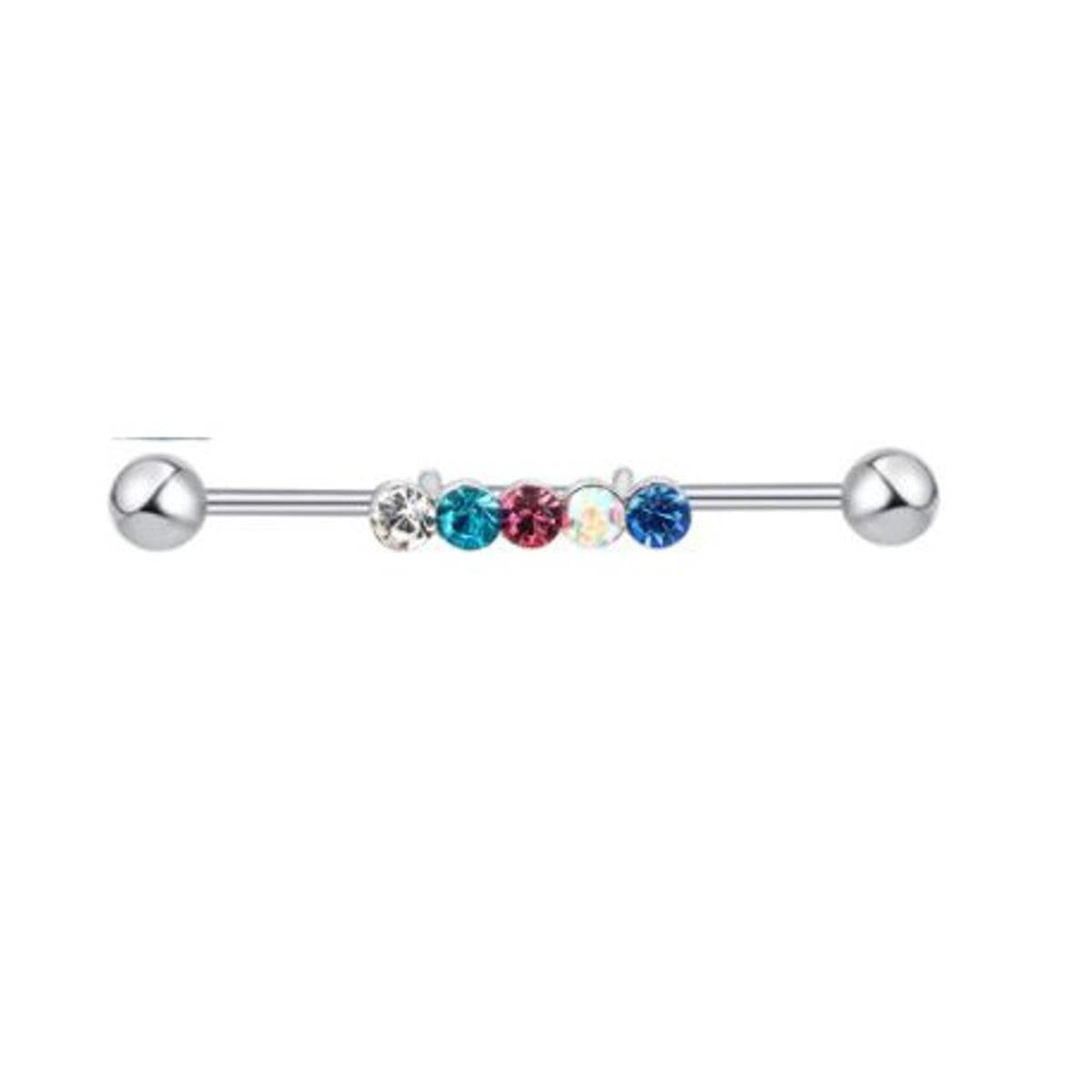 Premium Steel 38mm Ear Plug 14G Piercing Industrial Cartilage Ear Jewelry – Earrings Online in Pakistan | Hanaya
