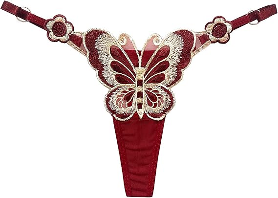 Red seamless butterfly pattern panty