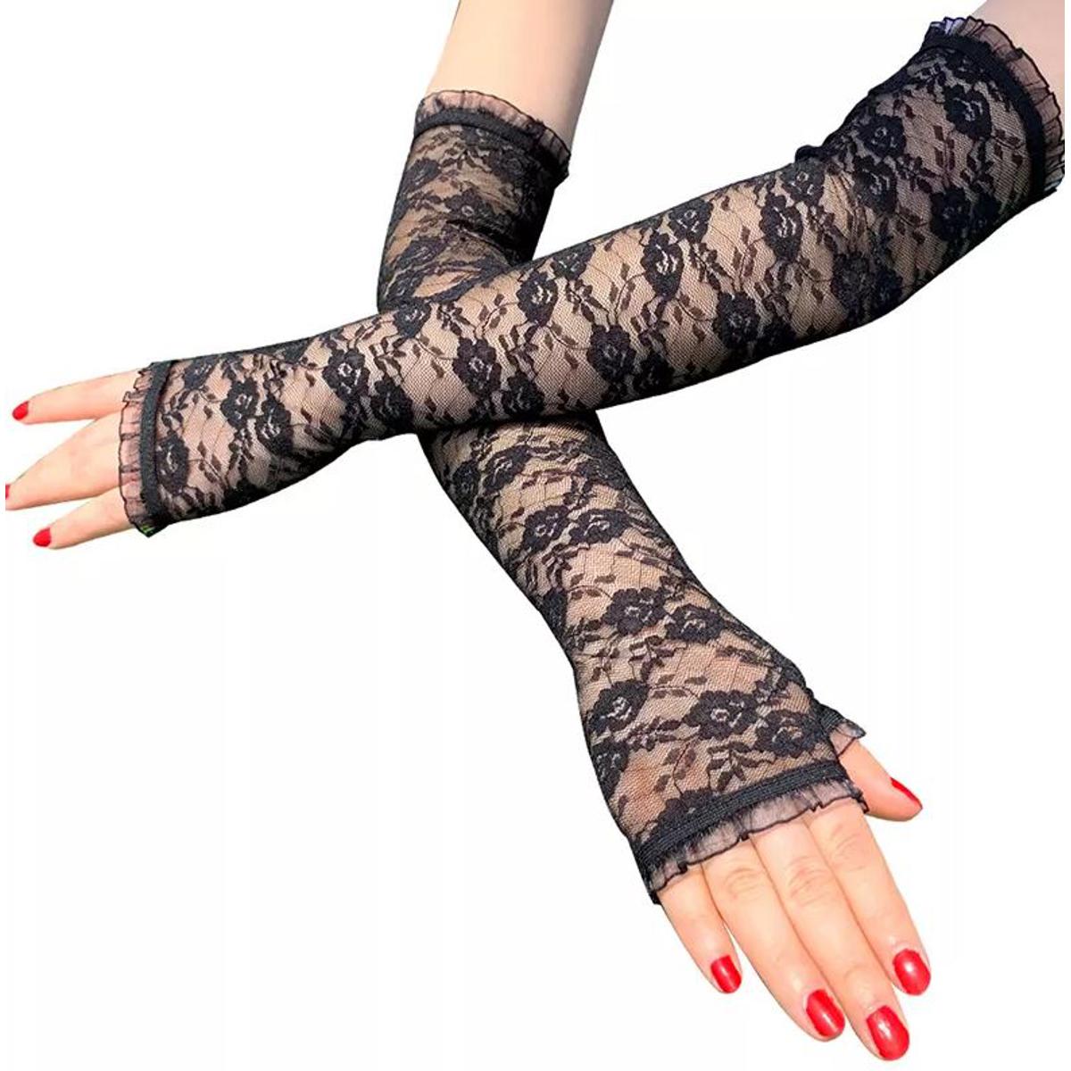 Fishnet Lace Hollow Elasticity Gloves Fashionable Women Gloves – Jali Dastane Mesh Lace Hand Gloves Pakistan | Hanaya Store