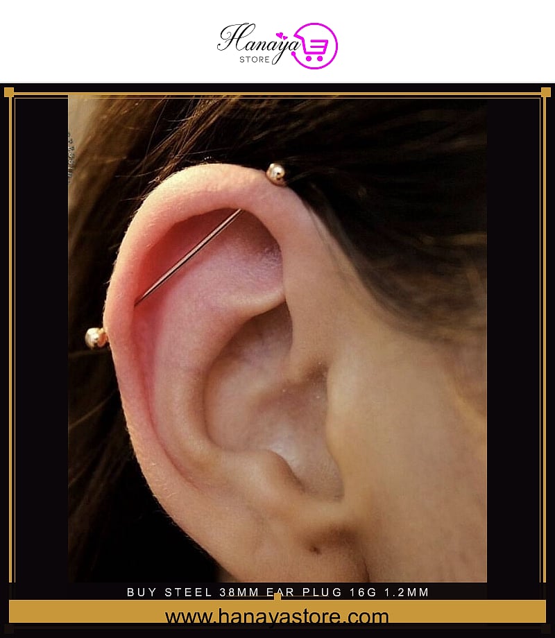 Buy Steel 38mm Ear Plug 16G 1.2mm Barbell Piercing Industrial Cartilage Ear Jewelry Online – Earrings Online in Pakistan |...