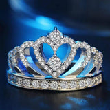 Trendy High Class Silver Crown Gem CZ Ring For Women – Close Up – Accessories | Hanaya Pakistan