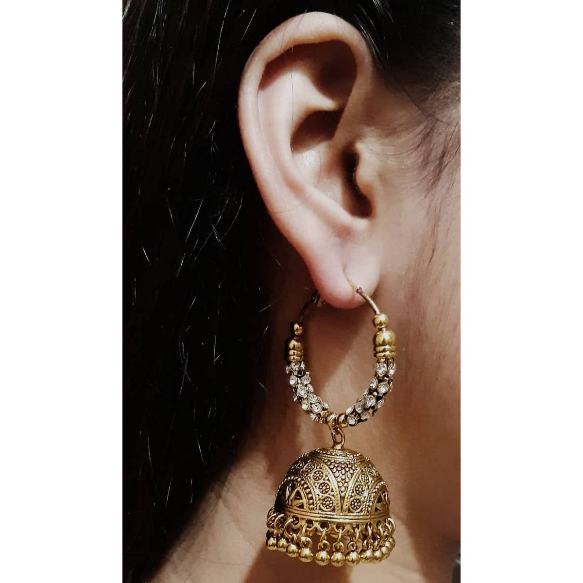 High Quality Big Royal Party Wedding Trendy Earrings – Earrings Online in Pakistan | Hanaya