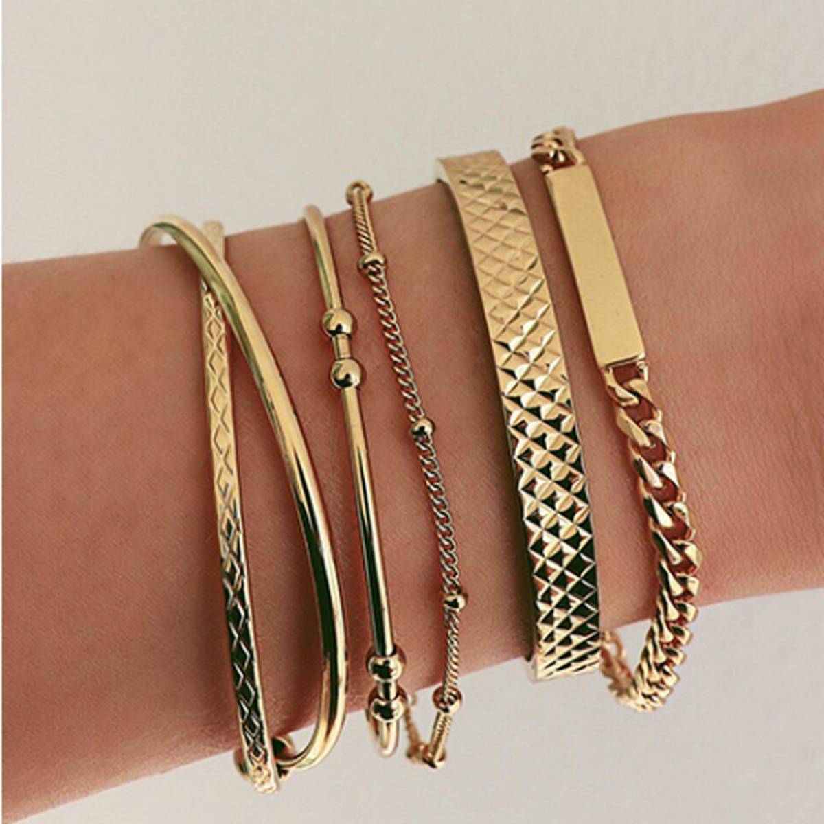 Trendy Classy 5 pieces Set Antique Adjustable Bracelets